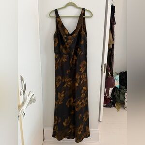 Showpo Black and Brown Floral Maxi Dress